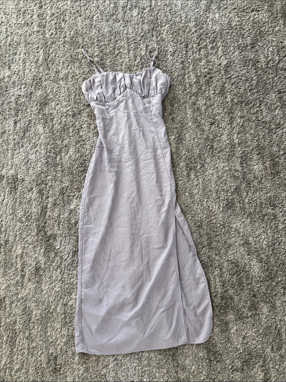 Forever 21 Lavender Ruched Bust Slip Maxi Dress with Side Slit
